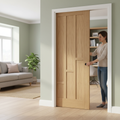 Premium 6 Panel Pocket Door Set with Galvanised Steel Frame and Adjustable Jambs for Contemporary Spaces