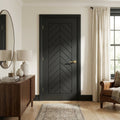 Internal Black Oak Chevron Door Fully Finished with Solid Engineered Core