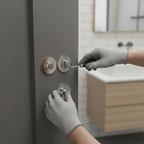 Premium Bathroom Turn and Release Lock Set - Polished Chrome Finish for Secure Privacy