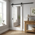 White Internal Door with Clear Glass Glazing, Solid Core, Primed Finish