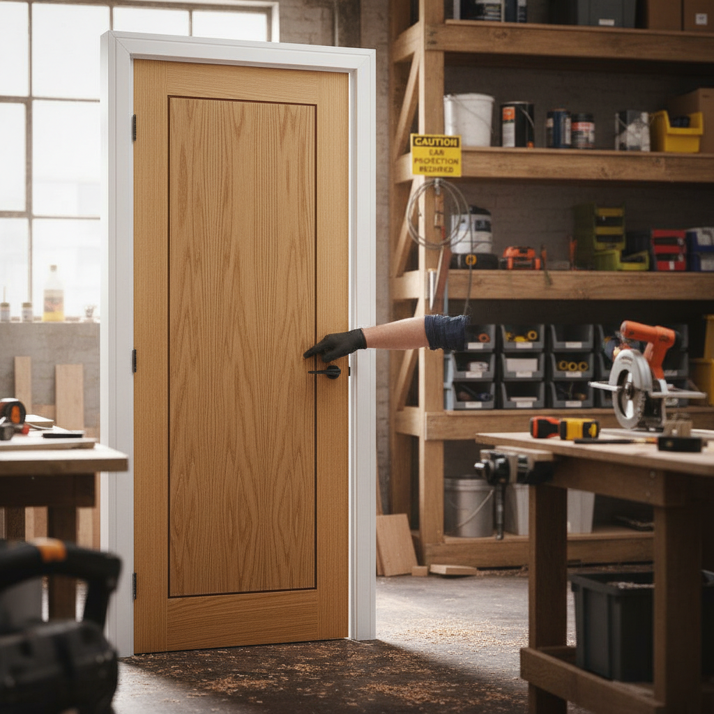 Premium Contemporary Flush Inlay Door with Fire Rating and Engineered Construction for Strength and Stability