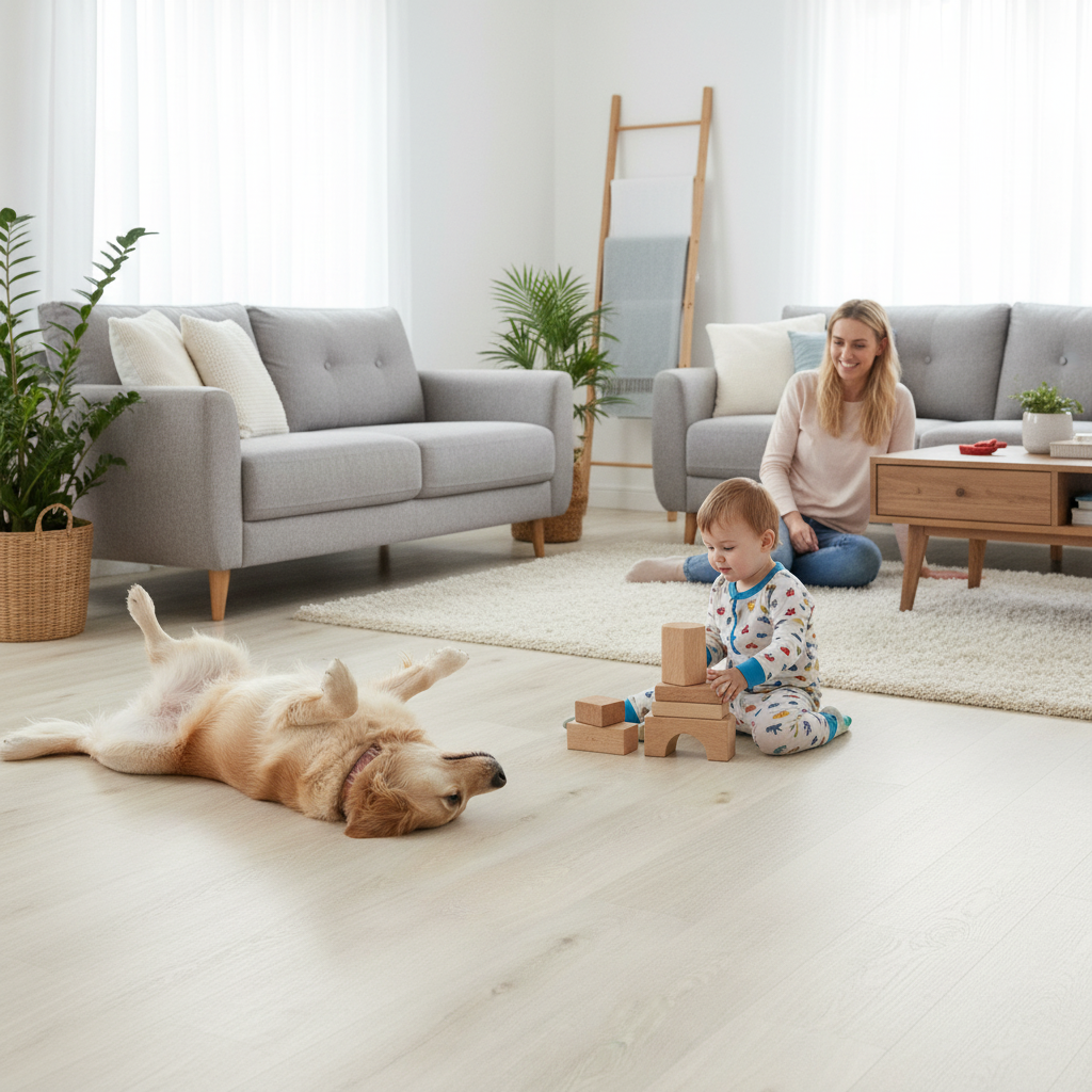 Premium Rigid Core Vinyl Flooring 3.2mm Embossed with UV Coating for High Moisture Areas - Image 2