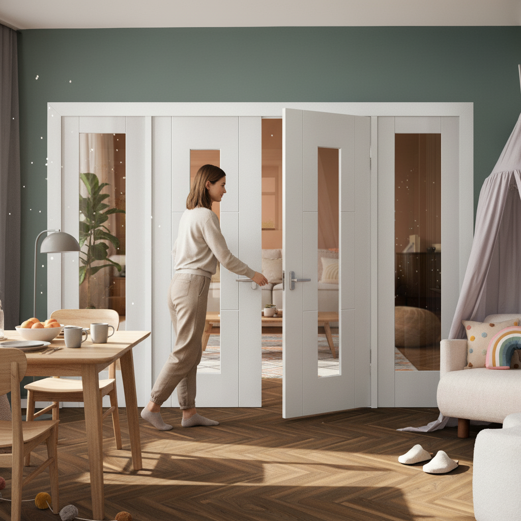 Premium Internal Room Divider Set with Clear Glass Panels and Pre-Primed Frame for Easy Installation and Customization - Image 2