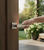 Premium Contemporary Lever Handle on Square Rose - Grade 304 Stainless Steel Design for Modern Spaces