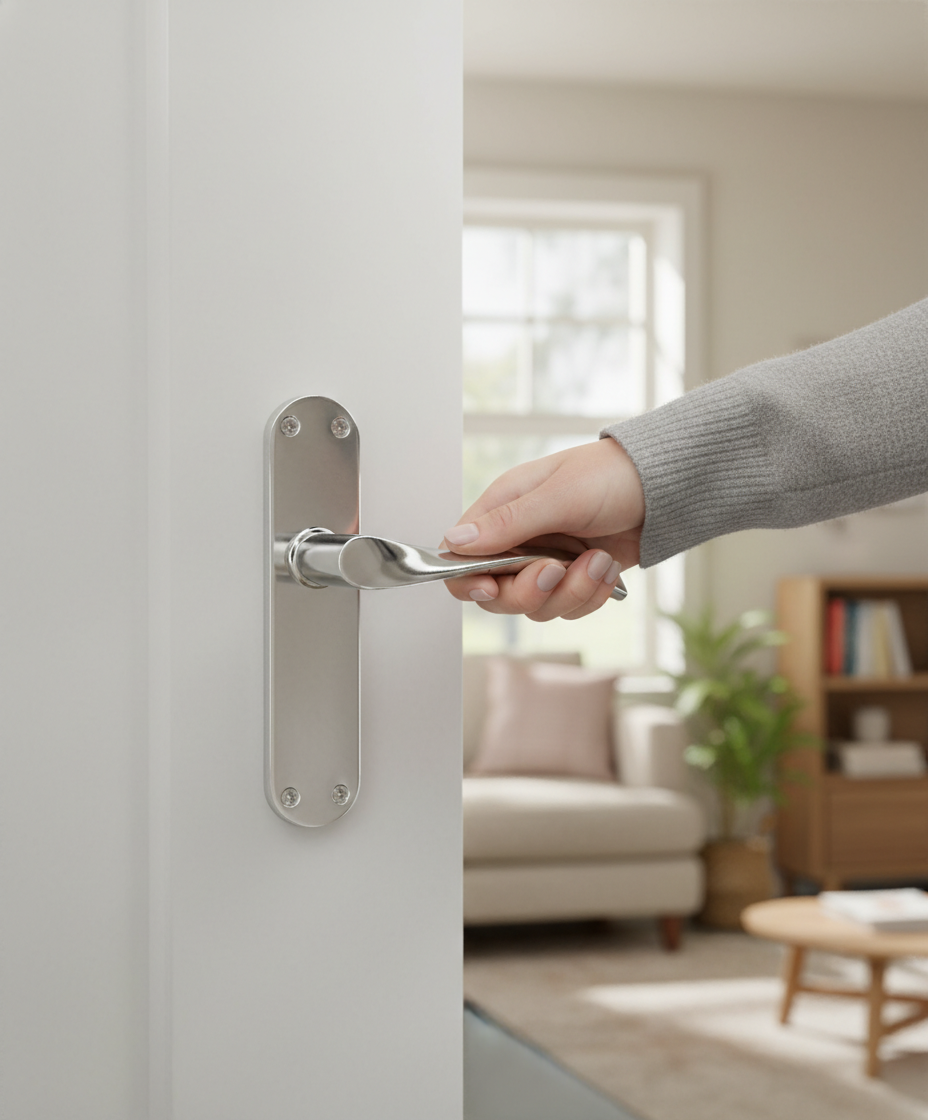 Premium Lever Latch on Backplate - Keylock and Bathroom Lock Variants Available - High-Quality Professional Grade for Industrial and Commercial App...