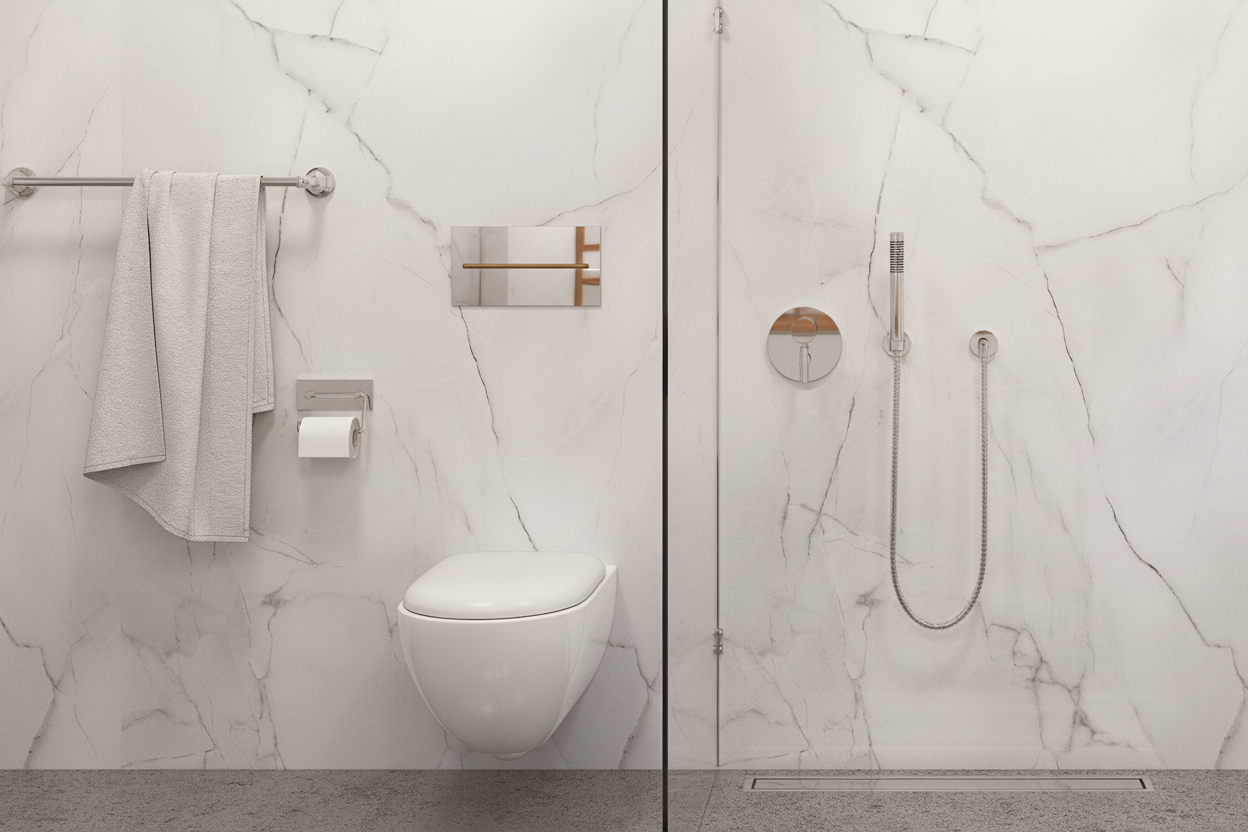 Premium Waterproof Marble Wall Panelling 2420 x 1200mm - Durable and Elegant Design for High-Moisture Environments - Image 2