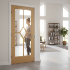 Premium Clear Glazed Internal Door with Unique Diamond Design for Elegant Interiors