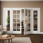 Internal Room Divider Set with Clear Glass Panels and White Primed Frame for Stylish Home Separation - Image 2