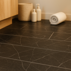 Black Marble Water-Resistant 8mm Laminate Flooring with 4V Bevel Edge - detail view