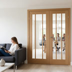 Premium Clear Glazed Room Divider with Matching Side Panels - Versatile Design for Modern and Traditional Homes