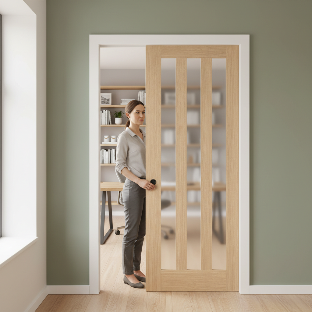 Premium Obscure Glazed Pocket Door Set with Galvanised Steel Frame and Adjustable Jambs for Stylish Room Division