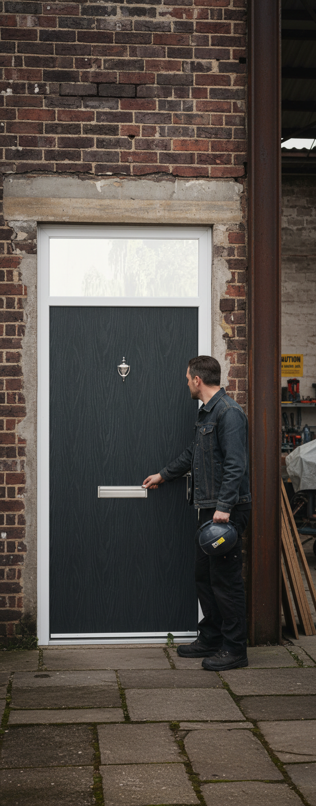 Premium Modern Flush External Fire Door Set with Fanlight - 30 Minute Fire Resistance and Secure Design Options