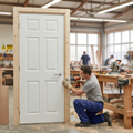 Premium Fully Finished White Moulded 6 Panel Internal Door with Engineered Construction for Strength and Stability