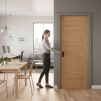Premium Fully Finished Internal Pocket Door Set with Rich Oak Finish for Space-Saving Solutions in Modern and Traditional Interiors