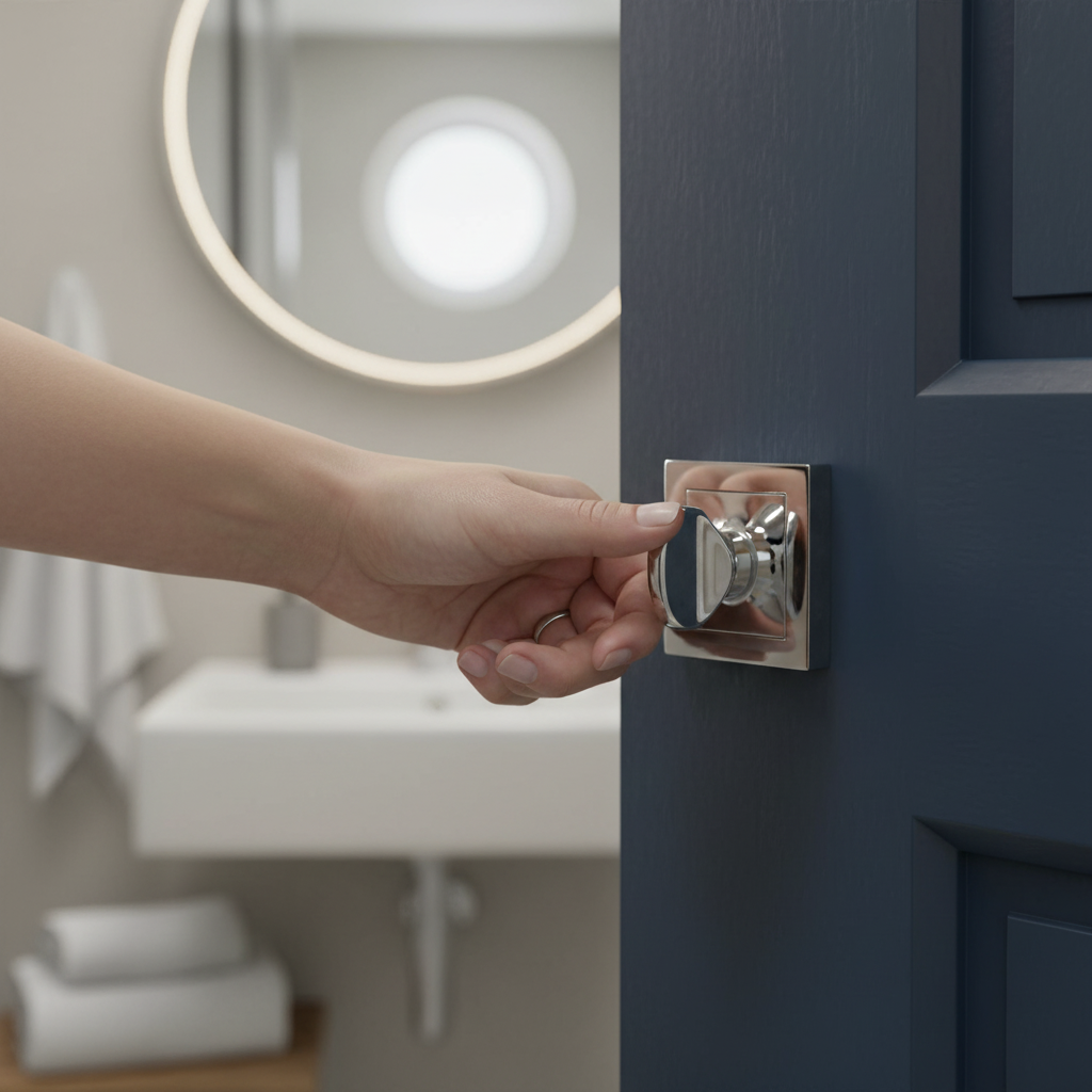 Premium Square WC Turn and Release Set - Polished Chrome Finish for Modern Bathroom Privacy - Image 2