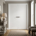 Internal Cottage 1 Panel White Primed Pair Door with Semi-Solid Core