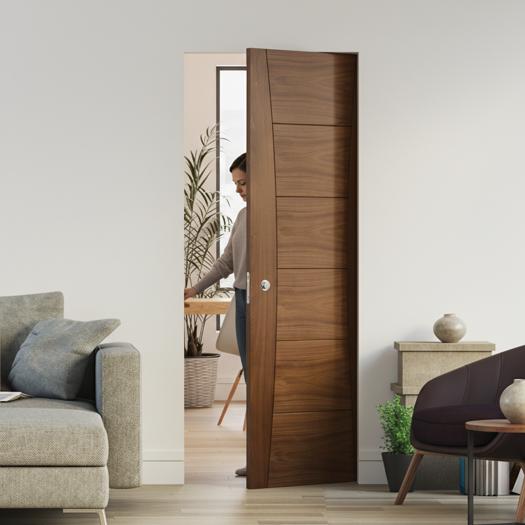 Premium Flush Pocket Door Set with No Bottom Track, Adjustable Doorstop & 15-Year Guarantee - Perfect for Space-Saving Solutions
