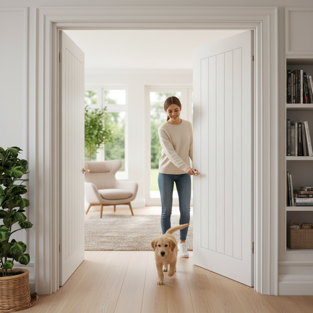 Premium Internal White Moulded Lifestyle Door Pair - Minimalist Design with 35mm Thickness for Contemporary Homes - Image 2