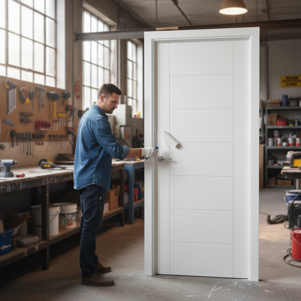 Premium Internal Pedrena Door - 7 Panels, Semi-Solid Core, Primed Finish for Custom Painting