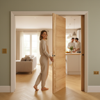 Premium Unfinished Double Pocket Door Set with Galvanised Steel Frame and Customizable Design for Modern Interiors