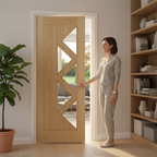 Premium 5L Internal Door with Clear Toughened Glass and Solid Core - Fully Finished with Bespoke Sizing Options