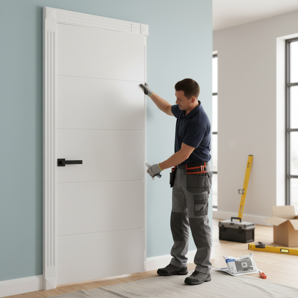 Premium Internal Lifestyle Moulded Textured 2 Panel Arch Door - Lightweight Hollow Core Construction, White Primed Finish, Lifetime Guarantee