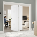 Premium White Room Divider with Bi-Folding Doors and Top Hung System for Versatile Space Management