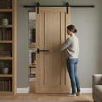 Premium Face Mounted Sliding Door Set for Internal Doors - Rustic Steel Finish, 2m or 3m Lengths, Supports Up to 100kg