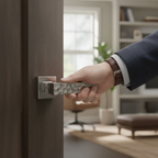 Premium Chunky Flat Bar Lever on Square Rose with Intricate Sculpted Design and 10-Year Guarantee for Domestic and Commercial Use