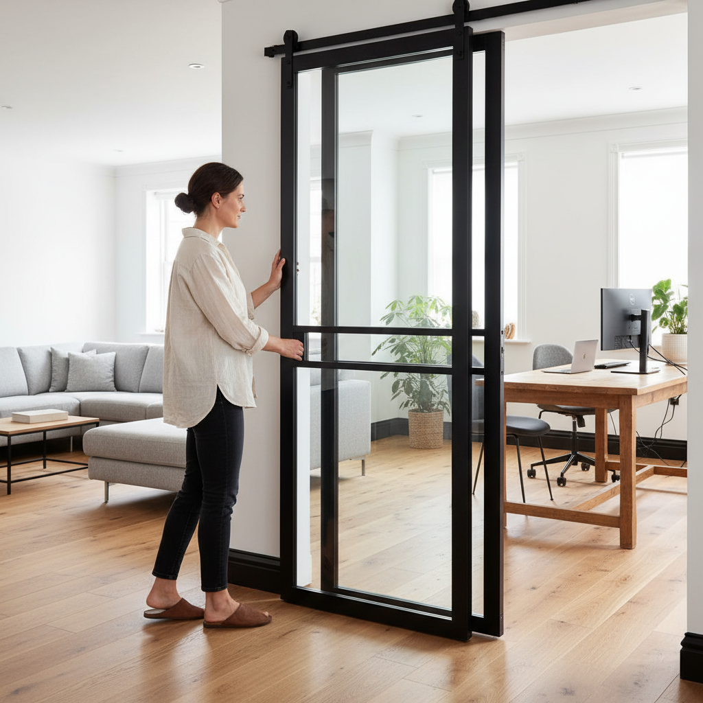 Premium Custom Made Industrial Style Door with Unique Beading Profile for Contemporary Urban Aesthetics