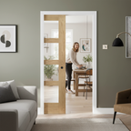 Premium Clear Glazed Internal Pocket Door Set with Galvanised Steel Frame and Adjustable Jamb Options