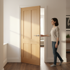 Premium Oak Victorian Internal Door 4-Panel Design with Engineered Construction and Custom Size Options