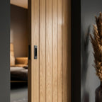 Internal Oak Pocket Door Set, Unfinished, FD30 Fire Resistant, 100mm Thick - detail view