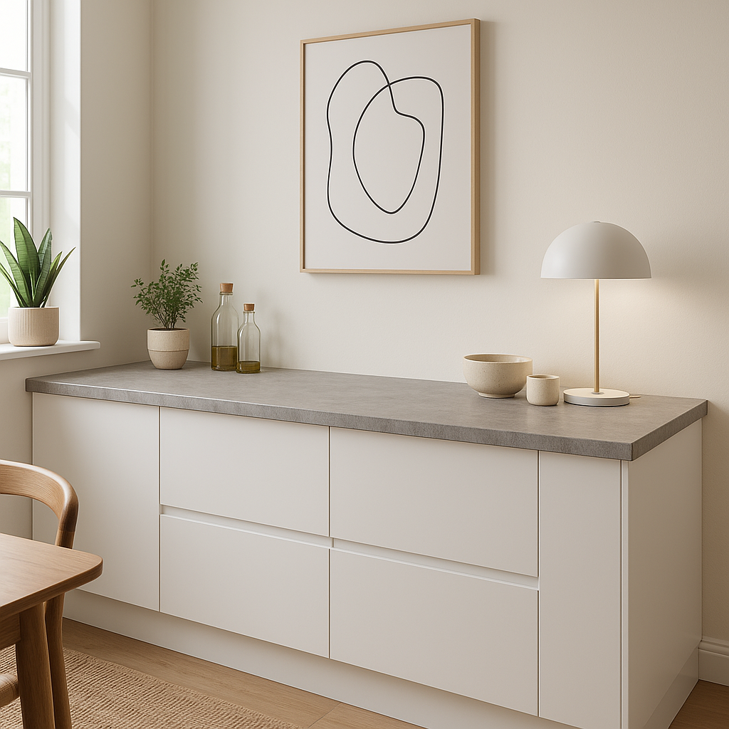 Square Edge Laminate Worktop in Woodstone Gris, 3000mm x 600mm x 38mm