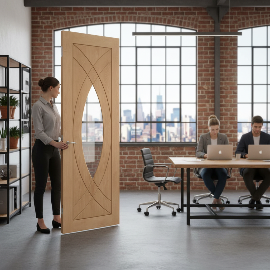 Premium Custom Made Oak Clear Glazed French Doors with Engineered Construction for Strength and Performance