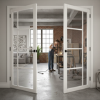 Premium Clear Glazed Industrial Style Door with Solid Core and 10-Year Warranty for Modern Interiors