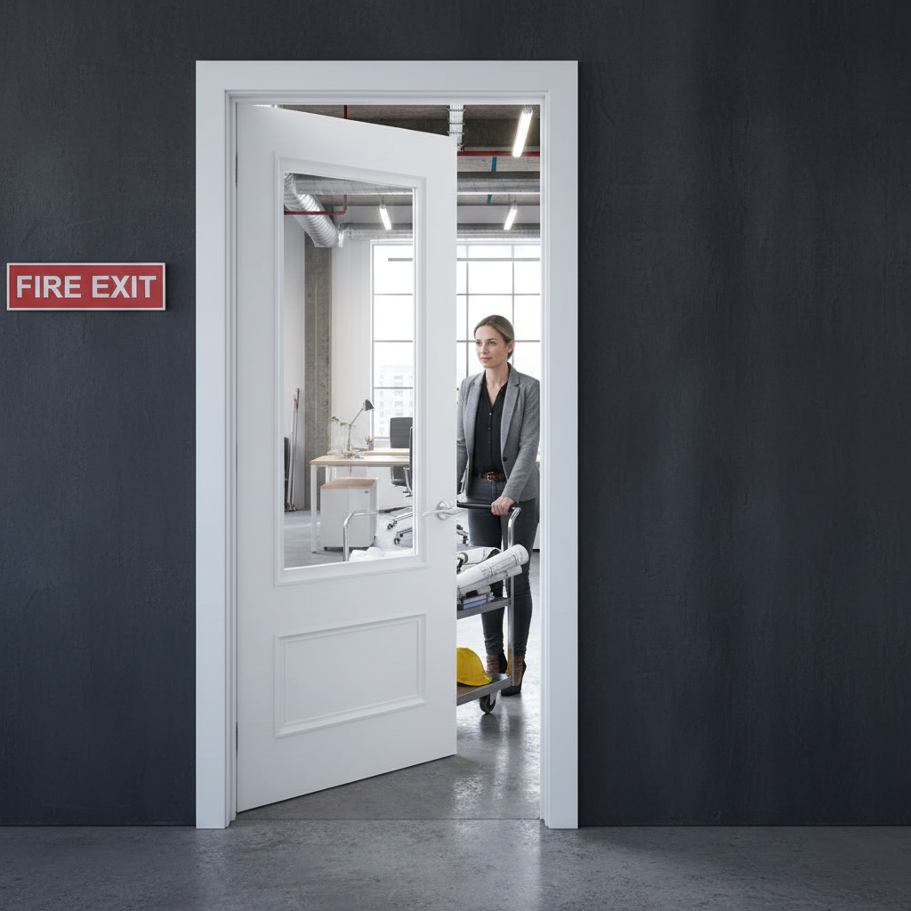 Premium Two-Panel Clear Glazed Fire Door with Traditional Design and 30 Minute Fire Rating