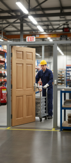 Premium Internal 6 Panel Fire Door with Real Oak Veneer - 30 Minute Fire Rated for Traditional Interiors