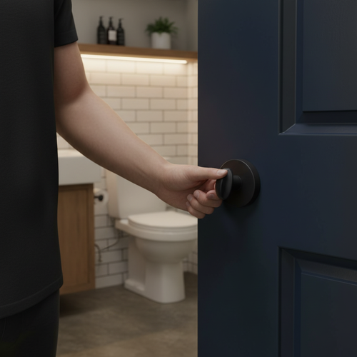 Premium Designer Round WC Turn and Release in Matt Black Finish with Durable Ecotech Coating