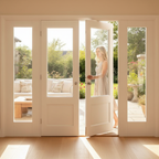 Premium Clear Glazed French Doors with Side Panels for Spacious Living and Customizable Designs