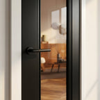 Black Internal Made-to-Measure Fully Finished Elegance Lancaster 1 Light Door with Clear Glass - detail view