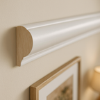 White Painted Picture Rail Moulding 2.4m - 20mm x 45mm Dimensions - detail view