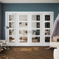 Premium Internal Shaker 4L Clear Glass Sidelight Room Divider Set with White Primed Frame for Elegant Space Division