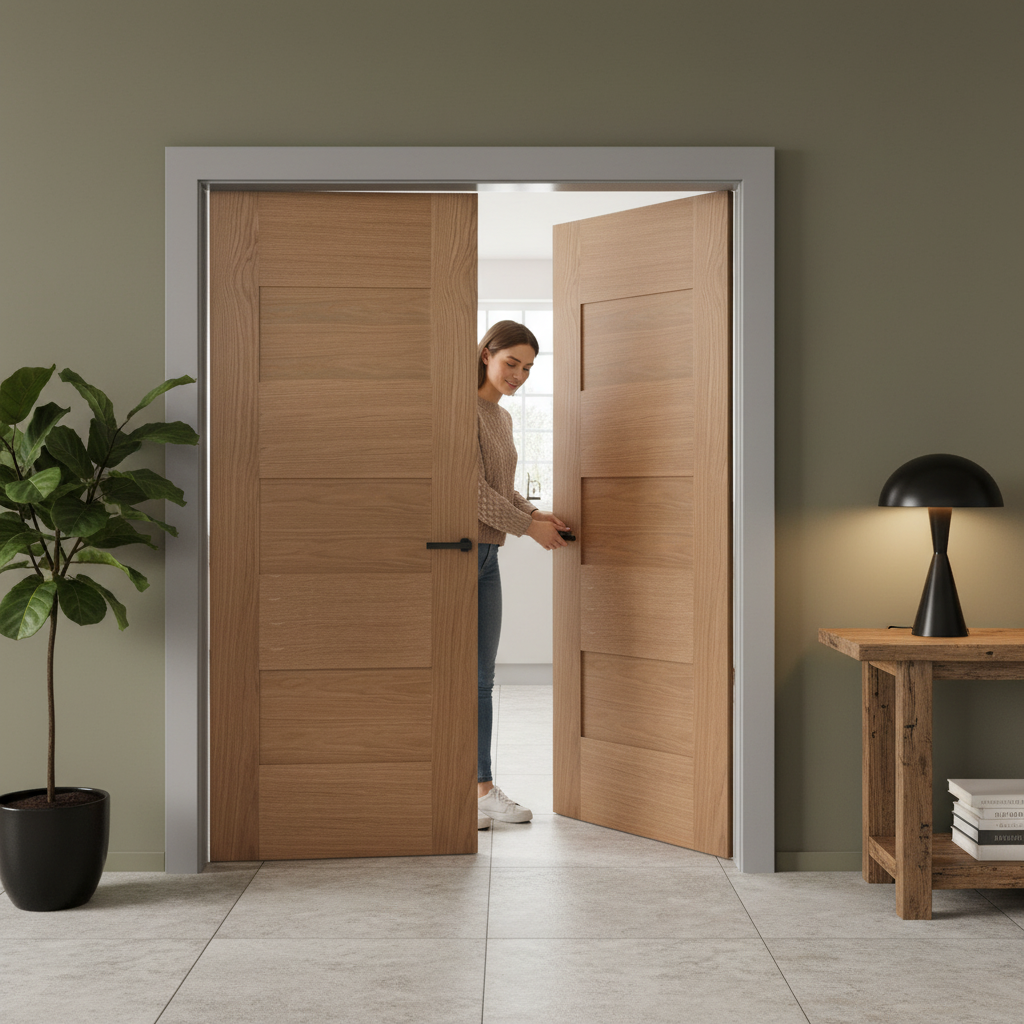 Premium Fully Finished Internal Oak 7P Door Pair with Elegant Design and Seamless Installation