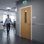 Premium Internal FD30 Fire Door with Wenge Inlays - Oak Veneer, Pre-Finished, 30 Minutes Fire Rated