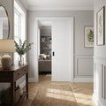 Internal Pocket Door Set, 100mm, White Primed, 3 Panel Framed Design