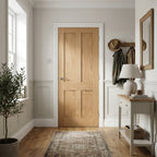 FD30 Fire Rated Unfinished Oak Internal Victorian Shaker 4 Panel Door