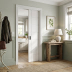 Internal Pocket Door Set, White Primed, 100mm Framed Pedrena 7 Panel