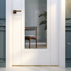 Internal White Door, Primed Finish, Elegance Lancaster Design, 1 Light Clear Glass - detail view