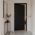 Premium 7 Panel Laminate Door with Sleek Black Finish and Modern Grooves for Home Upgrade